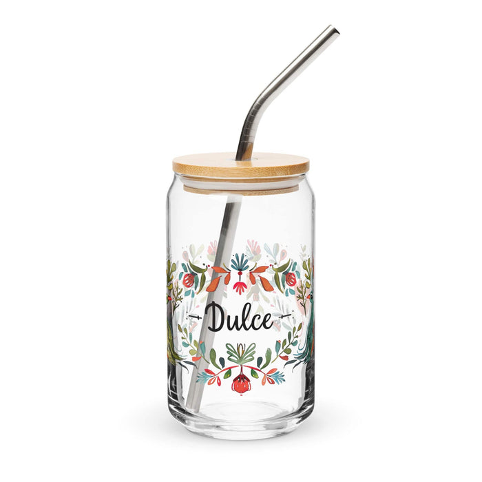 Dulce Exclusive Name Art Piece Can-Shaped Glass Home Office Work Mexican Spanish Pride Gift Cup One-Of-A-Kind Calligraphy Glass | D22 Mexicada 16 oz With Lid & Straw