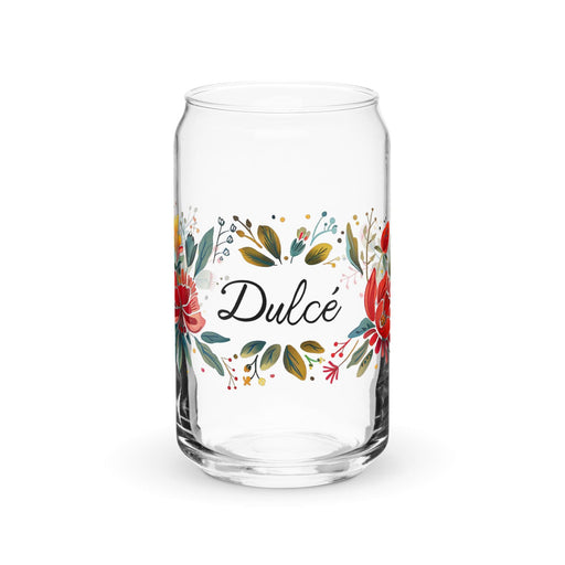 Dulce Exclusive Name Art Piece Can-Shaped Glass Home Office Work Mexican Spanish Pride Gift Cup One-Of-A-Kind Calligraphy Glass | D23 Mexicada 16 oz