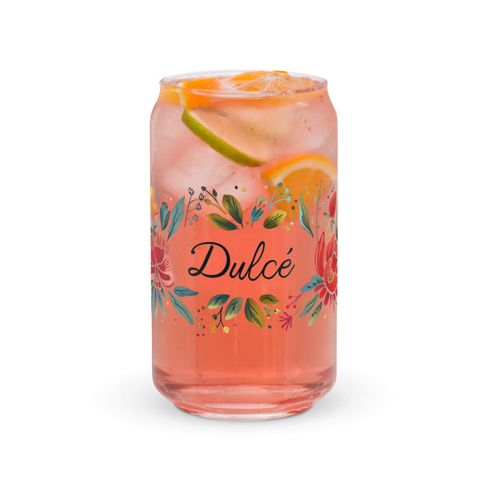 Dulce Exclusive Name Art Piece Can-Shaped Glass Home Office Work Mexican Spanish Pride Gift Cup One-Of-A-Kind Calligraphy Glass | D23 Mexicada