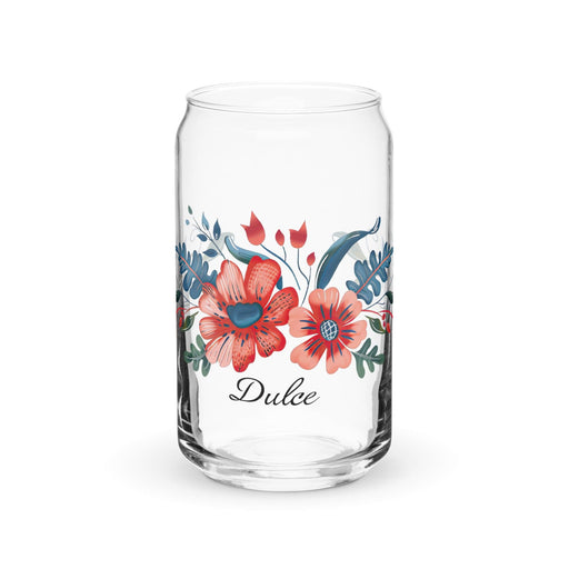 Dulce Exclusive Name Art Piece Can-Shaped Glass Home Office Work Mexican Spanish Pride Gift Cup One-Of-A-Kind Calligraphy Glass | D24 Mexicada 16 oz