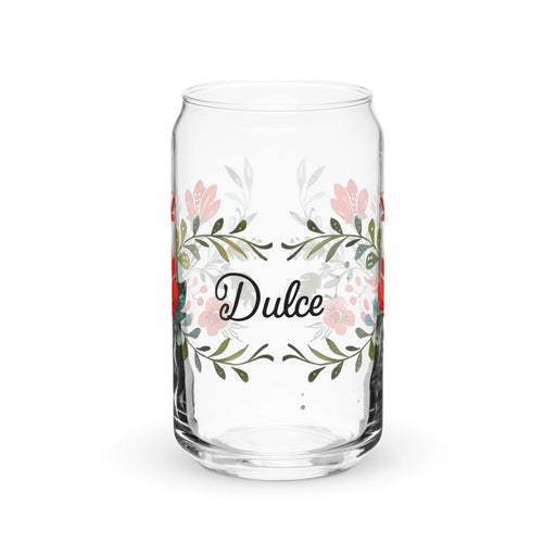 Dulce Exclusive Name Art Piece Can-Shaped Glass Home Office Work Mexican Spanish Pride Gift Cup One-Of-A-Kind Calligraphy Glass | D25 Mexicada 16 oz (No Lid No Straw)