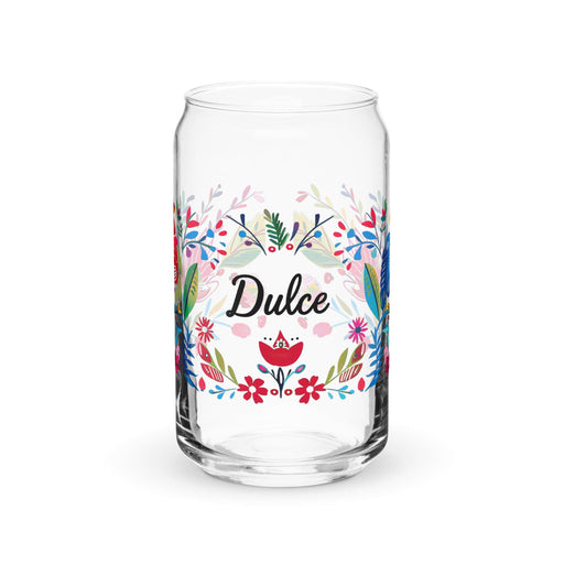 Dulce Exclusive Name Art Piece Can-Shaped Glass Home Office Work Mexican Spanish Pride Gift Cup One-Of-A-Kind Calligraphy Glass | D26 Mexicada 16 oz (No Lid No Straw)