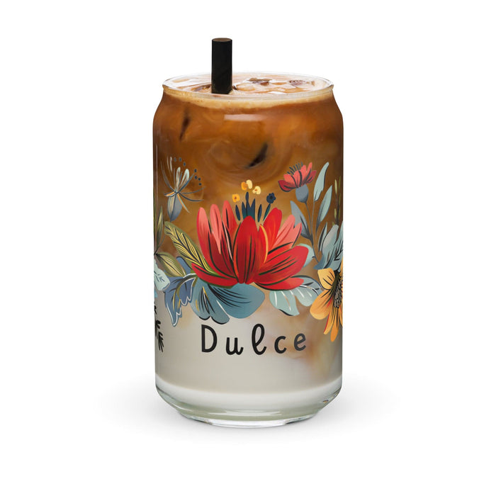 Dulce Exclusive Name Art Piece Can-Shaped Glass Home Office Work Mexican Spanish Pride Gift Cup One-Of-A-Kind Calligraphy Glass | D8 Mexicada