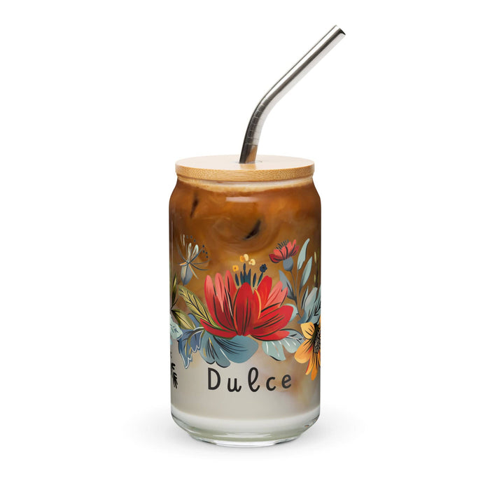 Dulce Exclusive Name Art Piece Can-Shaped Glass Home Office Work Mexican Spanish Pride Gift Cup One-Of-A-Kind Calligraphy Glass | D8 Mexicada