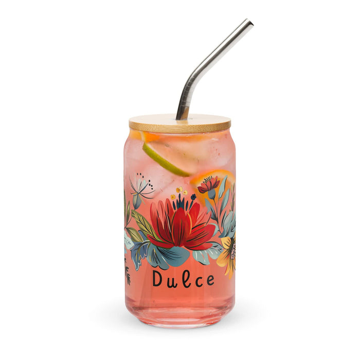 Dulce Exclusive Name Art Piece Can-Shaped Glass Home Office Work Mexican Spanish Pride Gift Cup One-Of-A-Kind Calligraphy Glass | D8 Mexicada