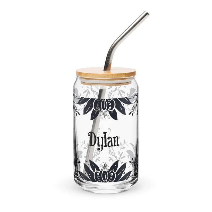 Dylan Exclusive Name Art Piece Can-Shaped Glass Home Office Work Mexican Spanish Pride Gift Cup One-Of-A-Kind Calligraphy Glass | D10 Mexicada 16 oz With Lid & Straw