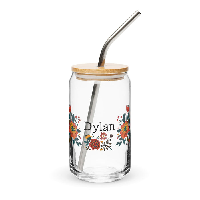 Dylan Exclusive Name Art Piece Can-Shaped Glass Home Office Work Mexican Spanish Pride Gift Cup One-Of-A-Kind Calligraphy Glass | D16 Mexicada 16 oz With Lid & Straw