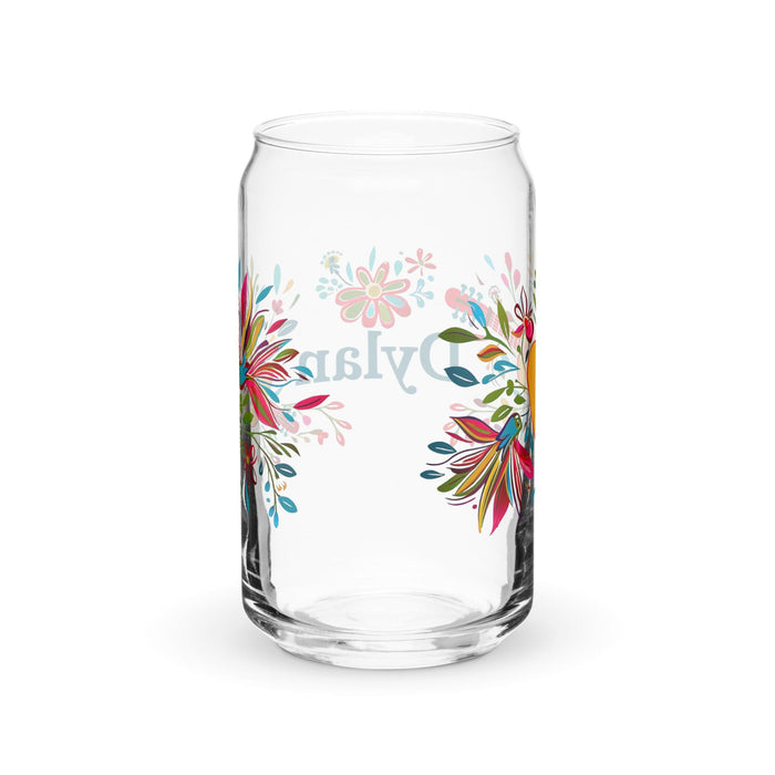 Dylan Exclusive Name Art Piece Can-Shaped Glass Home Office Work Mexican Spanish Pride Gift Cup One-Of-A-Kind Calligraphy Glass | D18 Mexicada