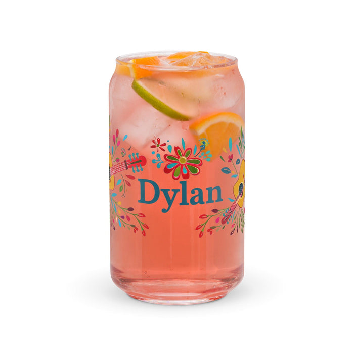 Dylan Exclusive Name Art Piece Can-Shaped Glass Home Office Work Mexican Spanish Pride Gift Cup One-Of-A-Kind Calligraphy Glass | D18 Mexicada