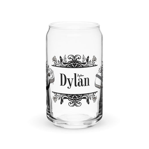 Dylan Exclusive Name Art Piece Can-Shaped Glass Home Office Work Mexican Spanish Pride Gift Cup One-Of-A-Kind Calligraphy Glass | D24 Mexicada 16 oz (No Lid No Straw)