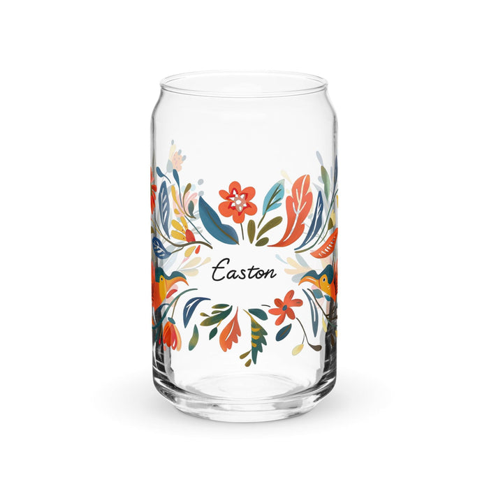 Easton Exclusive Name Art Piece Can-Shaped Glass Home Office Work Mexican Spanish Pride Gift Cup One-Of-A-Kind Calligraphy Glass | E12 Mexicada 16 oz