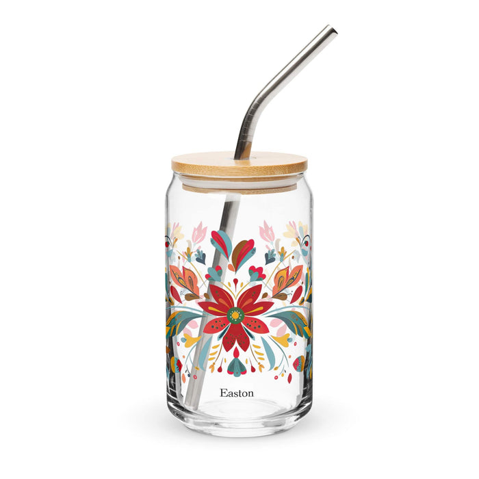 Easton Exclusive Name Art Piece Can-Shaped Glass Home Office Work Mexican Spanish Pride Gift Cup One-Of-A-Kind Calligraphy Glass | E12 Mexicada 16 oz With Lid & Straw