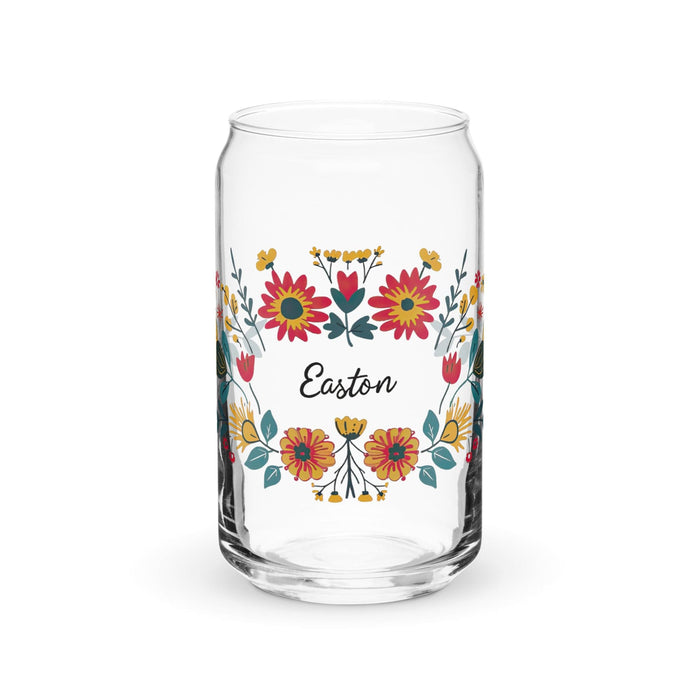 Easton Exclusive Name Art Piece Can-Shaped Glass Home Office Work Mexican Spanish Pride Gift Cup One-Of-A-Kind Calligraphy Glass | E14 Mexicada 16 oz