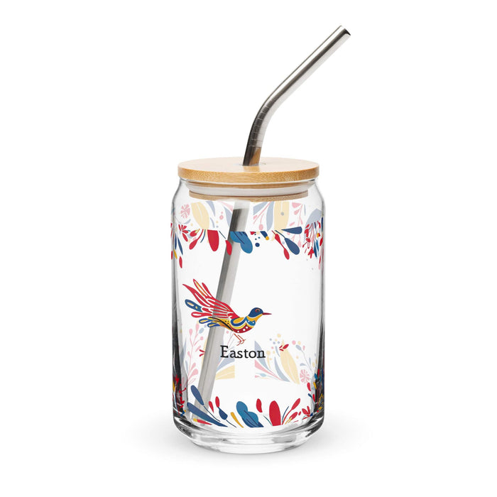 Easton Exclusive Name Art Piece Can-Shaped Glass Home Office Work Mexican Spanish Pride Gift Cup One-Of-A-Kind Calligraphy Glass | E14 Mexicada 16 oz With Lid & Straw