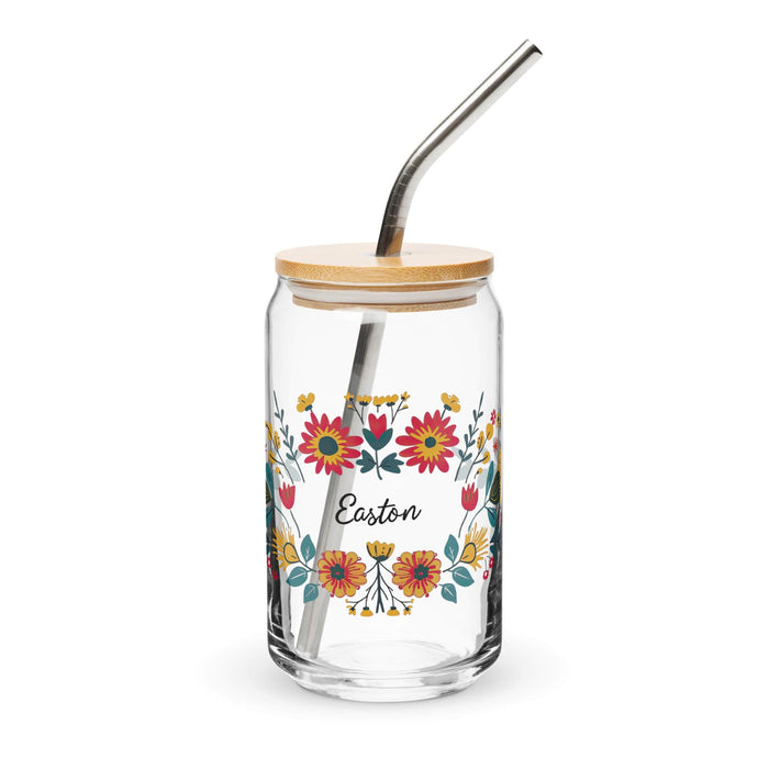 Easton Exclusive Name Art Piece Can-Shaped Glass Home Office Work Mexican Spanish Pride Gift Cup One-Of-A-Kind Calligraphy Glass | E14 Mexicada 16 oz With Lid & Straw