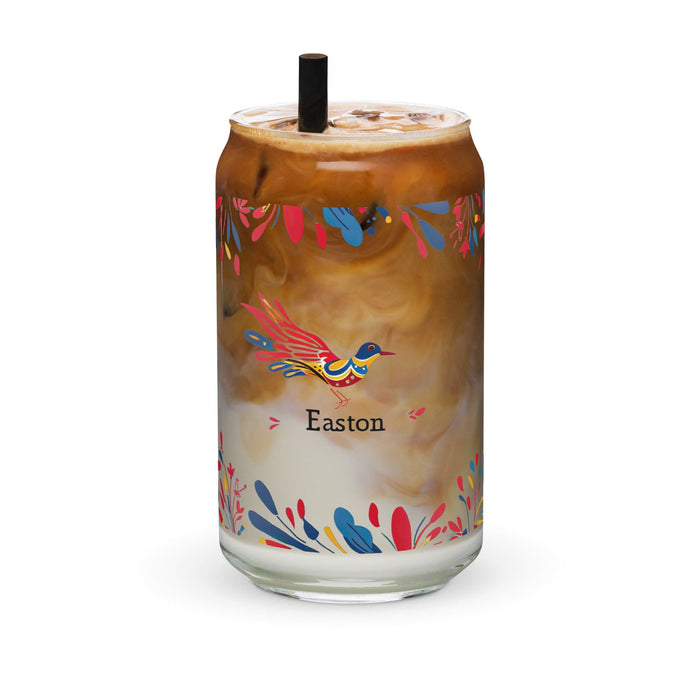 Easton Exclusive Name Art Piece Can-Shaped Glass Home Office Work Mexican Spanish Pride Gift Cup One-Of-A-Kind Calligraphy Glass | E14 Mexicada