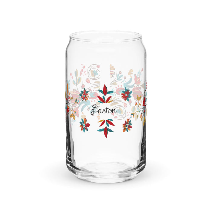 Easton Exclusive Name Art Piece Can-Shaped Glass Home Office Work Mexican Spanish Pride Gift Cup One-Of-A-Kind Calligraphy Glass | E15 Mexicada 16 oz