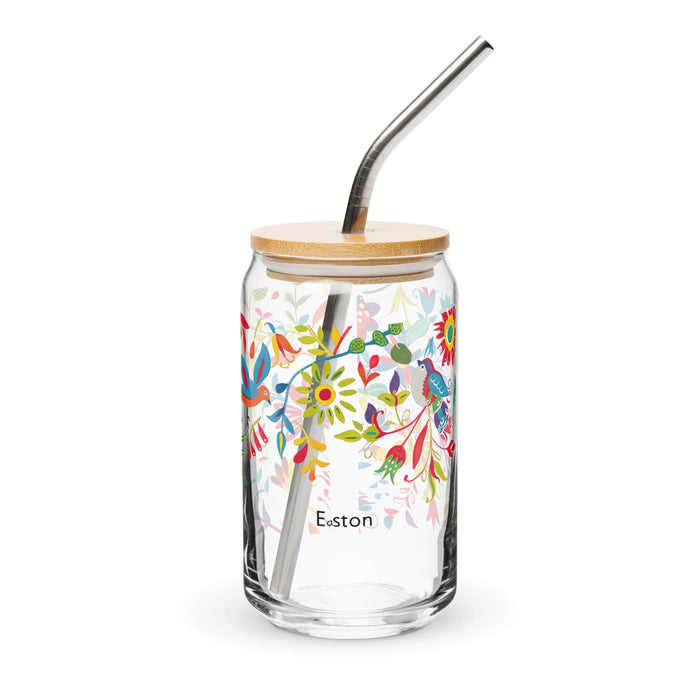 Easton Exclusive Name Art Piece Can-Shaped Glass Home Office Work Mexican Spanish Pride Gift Cup One-Of-A-Kind Calligraphy Glass | E2 Mexicada 16 oz With Lid & Straw