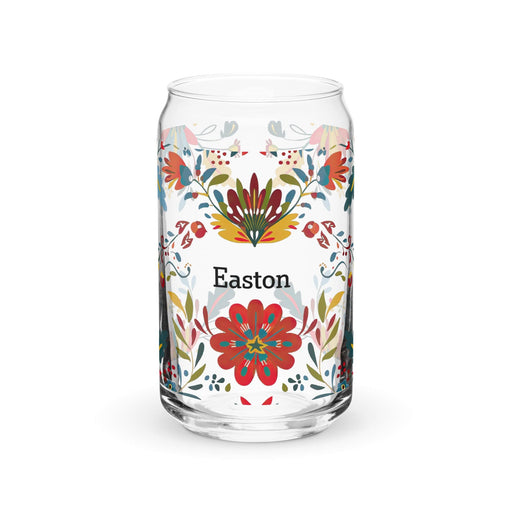 Easton Exclusive Name Art Piece Can-Shaped Glass Home Office Work Mexican Spanish Pride Gift Cup One-Of-A-Kind Calligraphy Glass | E21 Mexicada 16 oz