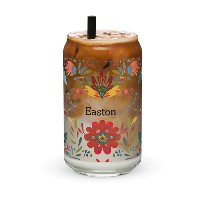 Easton Exclusive Name Art Piece Can-Shaped Glass Home Office Work Mexican Spanish Pride Gift Cup One-Of-A-Kind Calligraphy Glass | E21 Mexicada