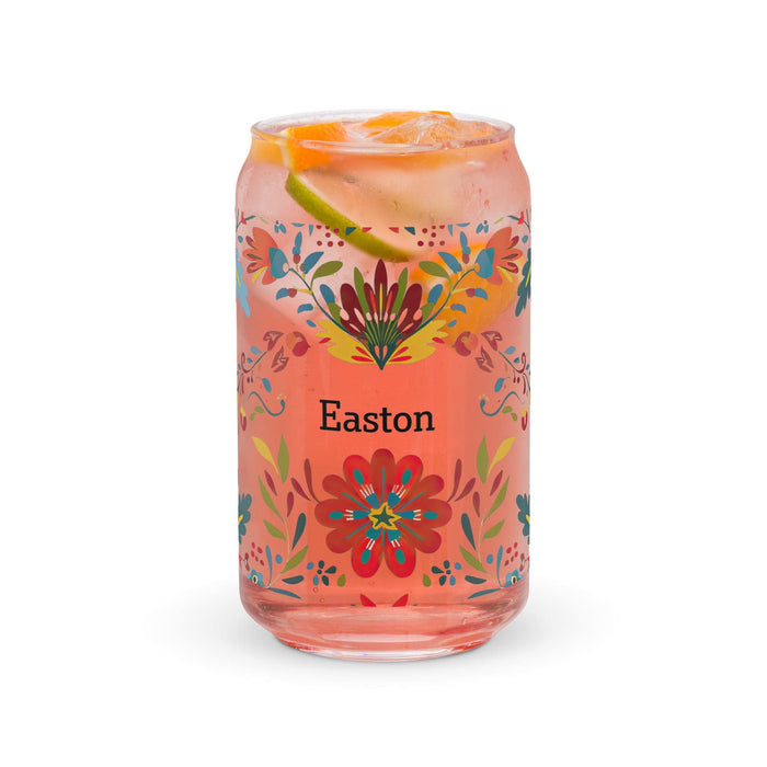 Easton Exclusive Name Art Piece Can-Shaped Glass Home Office Work Mexican Spanish Pride Gift Cup One-Of-A-Kind Calligraphy Glass | E21 Mexicada