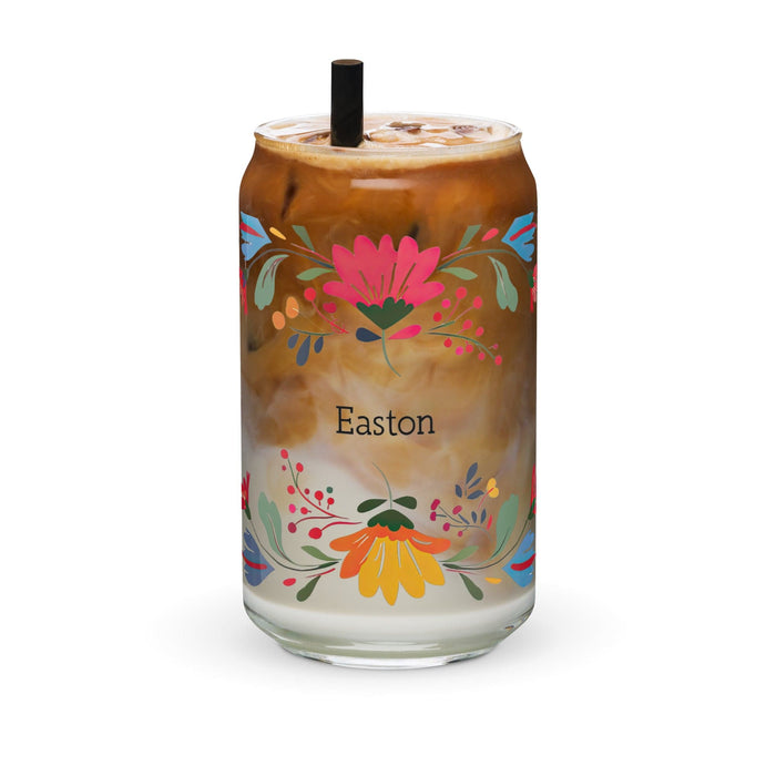 Easton Exclusive Name Art Piece Can-Shaped Glass Home Office Work Mexican Spanish Pride Gift Cup One-Of-A-Kind Calligraphy Glass | E24 Mexicada