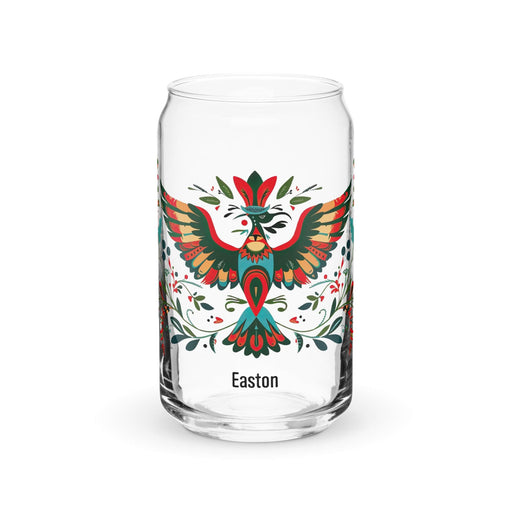 Easton Exclusive Name Art Piece Can-Shaped Glass Home Office Work Mexican Spanish Pride Gift Cup One-Of-A-Kind Calligraphy Glass | E4 Mexicada 16 oz