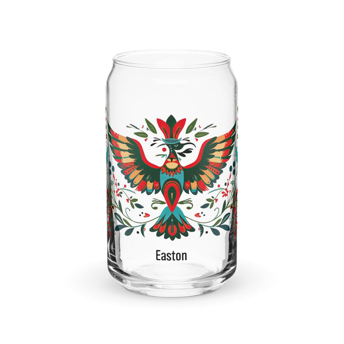 Easton Exclusive Name Art Piece Can-Shaped Glass Home Office Work Mexican Spanish Pride Gift Cup One-Of-A-Kind Calligraphy Glass | E4 Mexicada 16 oz