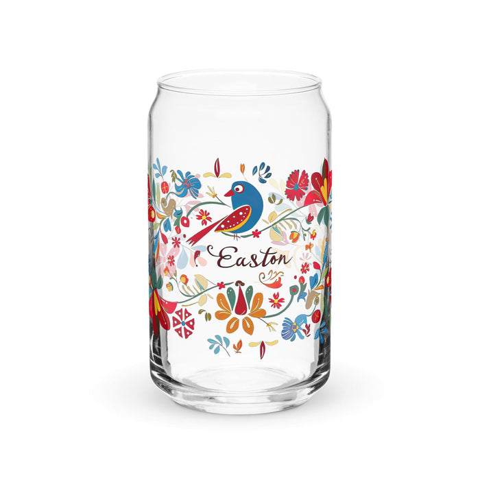 Easton Exclusive Name Art Piece Can-Shaped Glass Home Office Work Mexican Spanish Pride Gift Cup One-Of-A-Kind Calligraphy Glass | E4 Mexicada 16 oz