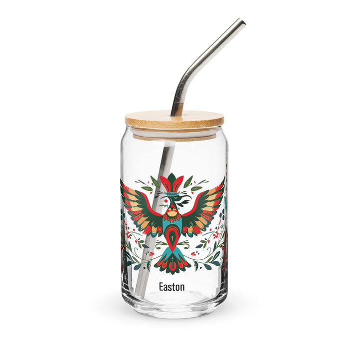 Easton Exclusive Name Art Piece Can-Shaped Glass Home Office Work Mexican Spanish Pride Gift Cup One-Of-A-Kind Calligraphy Glass | E4 Mexicada 16 oz With Lid & Straw