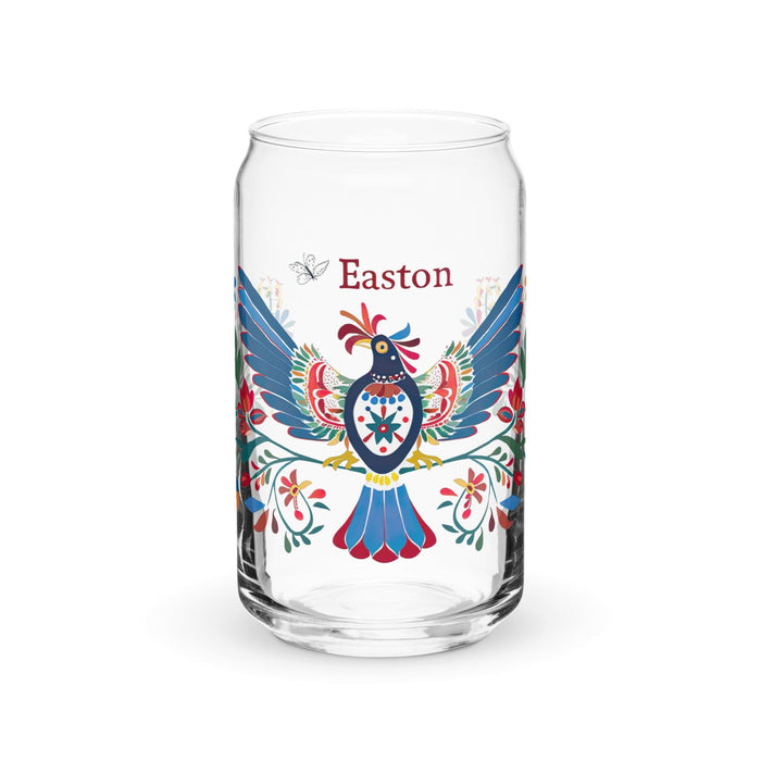 Easton Exclusive Name Art Piece Can-Shaped Glass Home Office Work Mexican Spanish Pride Gift Cup One-Of-A-Kind Calligraphy Glass | E5 Mexicada 16 oz