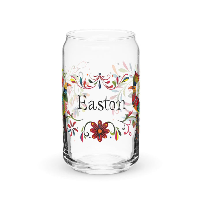 Easton Exclusive Name Art Piece Can-Shaped Glass Home Office Work Mexican Spanish Pride Gift Cup One-Of-A-Kind Calligraphy Glass | E5 Mexicada 16 oz