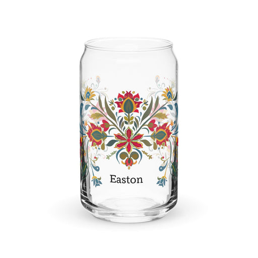 Easton Exclusive Name Art Piece Can-Shaped Glass Home Office Work Mexican Spanish Pride Gift Cup One-Of-A-Kind Calligraphy Glass | E6 Mexicada 16 oz