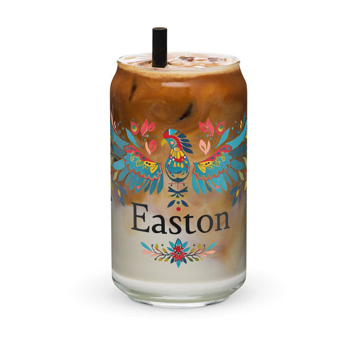 Easton Exclusive Name Art Piece Can-Shaped Glass Home Office Work Mexican Spanish Pride Gift Cup One-Of-A-Kind Calligraphy Glass | E8 Mexicada