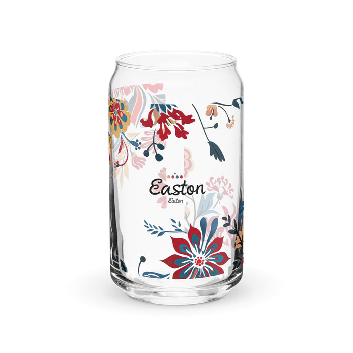 Easton Exclusive Name Art Piece Can-Shaped Glass Home Office Work Mexican Spanish Pride Gift Cup One-Of-A-Kind Calligraphy Glass | E9 Mexicada 16 oz