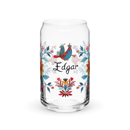 Edgar Exclusive Name Art Piece Can-Shaped Glass Home Office Work Mexican Spanish Pride Gift Cup One-Of-A-Kind Calligraphy Glass | E12 Mexicada 16 oz