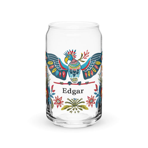 Edgar Exclusive Name Art Piece Can-Shaped Glass Home Office Work Mexican Spanish Pride Gift Cup One-Of-A-Kind Calligraphy Glass | E16 Mexicada 16 oz