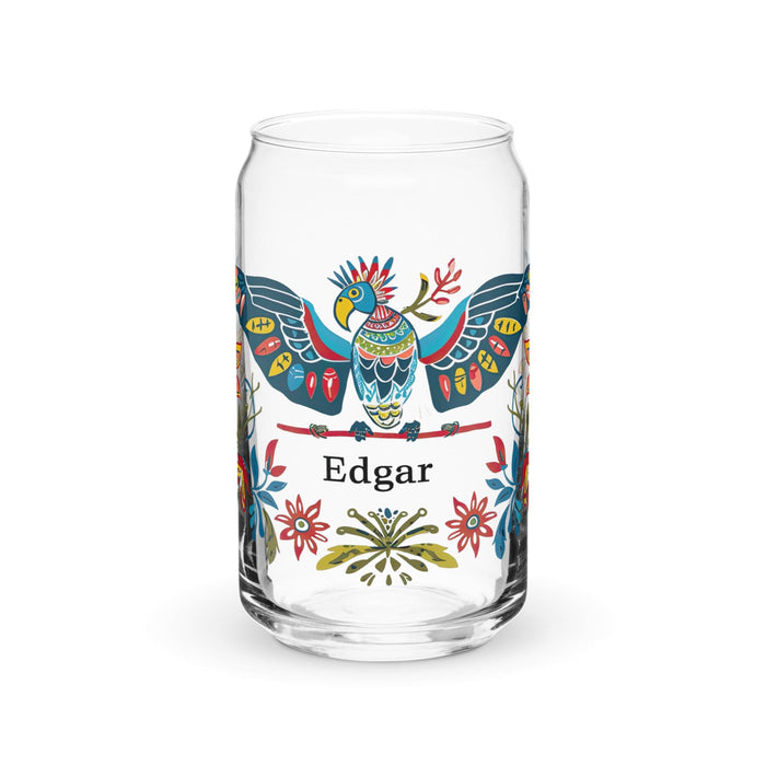 Edgar Exclusive Name Art Piece Can-Shaped Glass Home Office Work Mexican Spanish Pride Gift Cup One-Of-A-Kind Calligraphy Glass | E16 Mexicada 16 oz