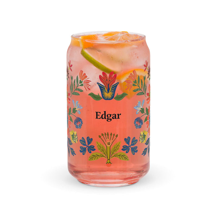 Edgar Exclusive Name Art Piece Can-Shaped Glass Home Office Work Mexican Spanish Pride Gift Cup One-Of-A-Kind Calligraphy Glass | E17 Mexicada