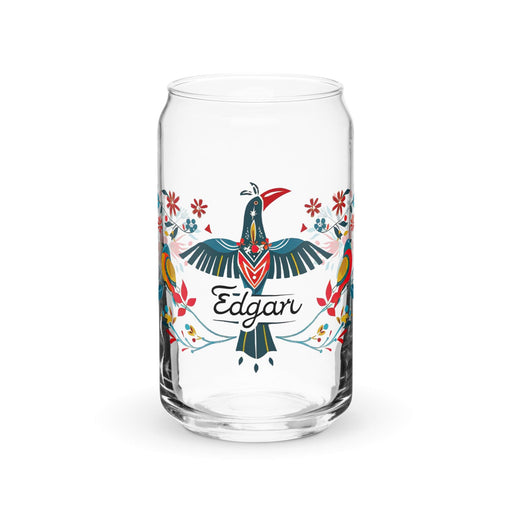 Edgar Exclusive Name Art Piece Can-Shaped Glass Home Office Work Mexican Spanish Pride Gift Cup One-Of-A-Kind Calligraphy Glass | E19 Mexicada 16 oz (No Lid No Straw)