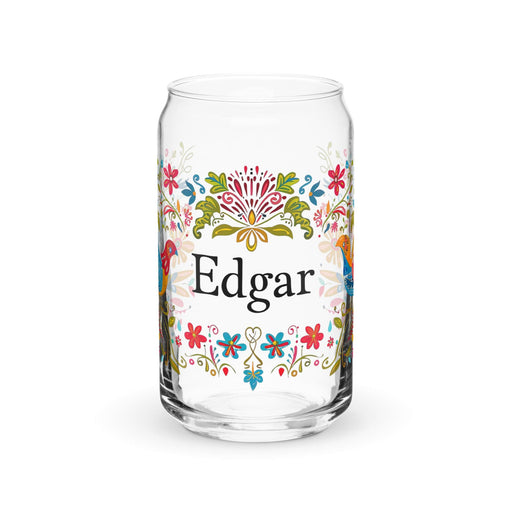 Edgar Exclusive Name Art Piece Can-Shaped Glass Home Office Work Mexican Spanish Pride Gift Cup One-Of-A-Kind Calligraphy Glass | E2 Mexicada 16 oz