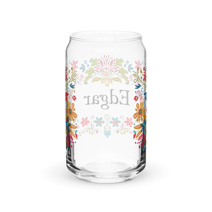 Edgar Exclusive Name Art Piece Can-Shaped Glass Home Office Work Mexican Spanish Pride Gift Cup One-Of-A-Kind Calligraphy Glass | E2 Mexicada