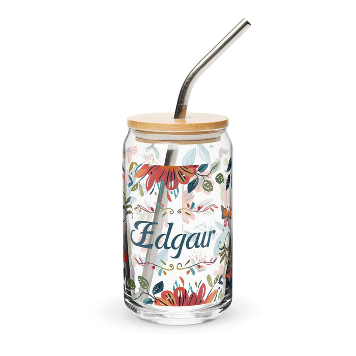 Edgar Exclusive Name Art Piece Can-Shaped Glass Home Office Work Mexican Spanish Pride Gift Cup One-Of-A-Kind Calligraphy Glass | E20 Mexicada 16 oz With Lid & Straw