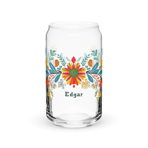 Edgar Exclusive Name Art Piece Can-Shaped Glass Home Office Work Mexican Spanish Pride Gift Cup One-Of-A-Kind Calligraphy Glass | E3 Mexicada 16 oz (No Lid No Straw)