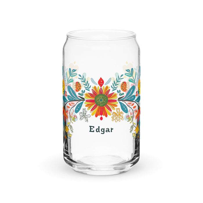 Edgar Exclusive Name Art Piece Can-Shaped Glass Home Office Work Mexican Spanish Pride Gift Cup One-Of-A-Kind Calligraphy Glass | E3 Mexicada 16 oz (No Lid No Straw)