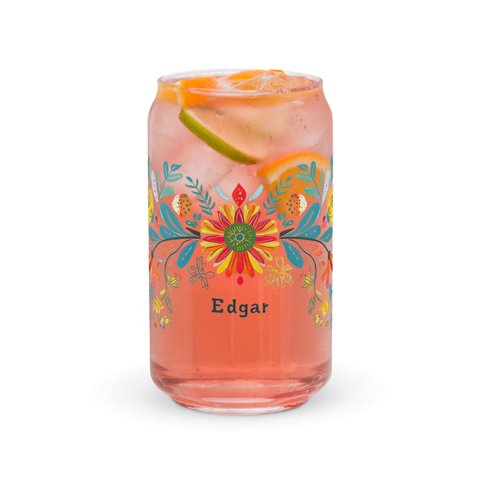 Edgar Exclusive Name Art Piece Can-Shaped Glass Home Office Work Mexican Spanish Pride Gift Cup One-Of-A-Kind Calligraphy Glass | E3 Mexicada