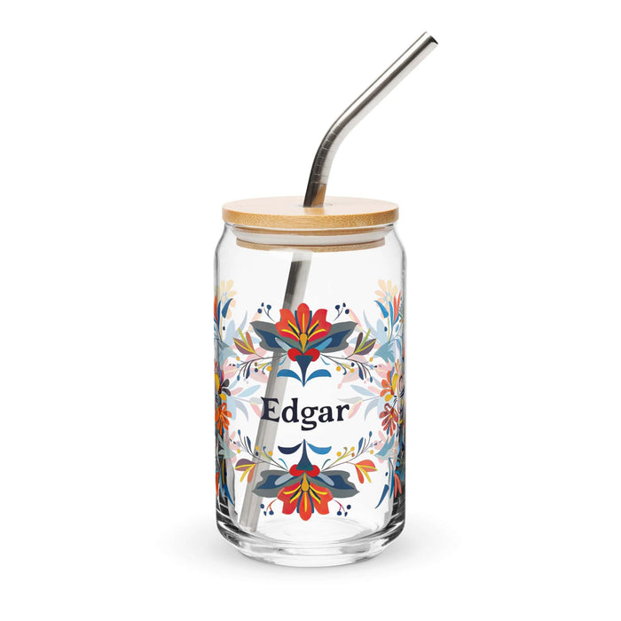 Edgar Exclusive Name Art Piece Can-Shaped Glass Home Office Work Mexican Spanish Pride Gift Cup One-Of-A-Kind Calligraphy Glass | E6 Mexicada 16 oz With Lid & Straw