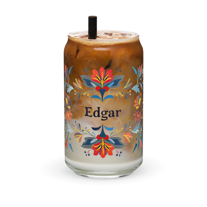 Edgar Exclusive Name Art Piece Can-Shaped Glass Home Office Work Mexican Spanish Pride Gift Cup One-Of-A-Kind Calligraphy Glass | E6 Mexicada