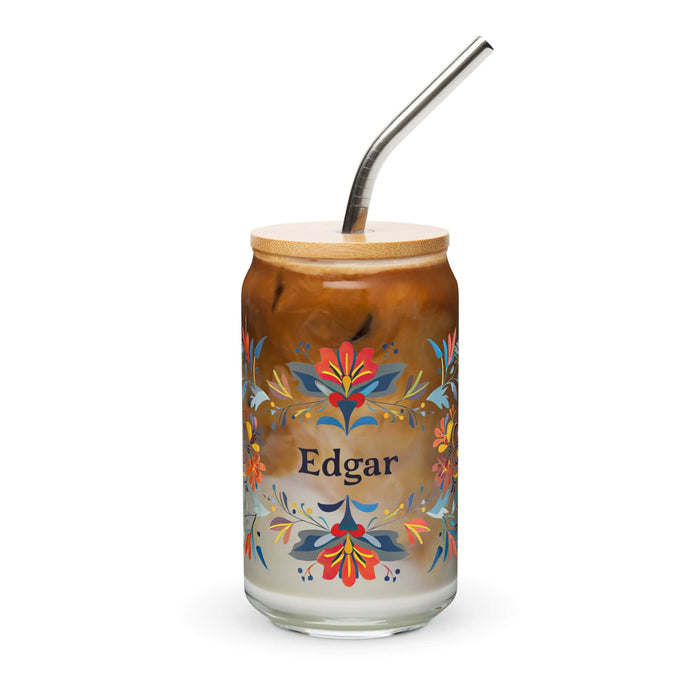 Edgar Exclusive Name Art Piece Can-Shaped Glass Home Office Work Mexican Spanish Pride Gift Cup One-Of-A-Kind Calligraphy Glass | E6 Mexicada