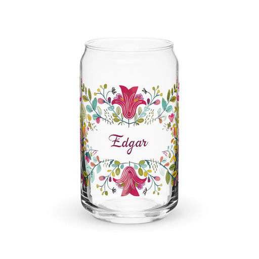 Edgar Exclusive Name Art Piece Can-Shaped Glass Home Office Work Mexican Spanish Pride Gift Cup One-Of-A-Kind Calligraphy Glass | E8 Mexicada 16 oz